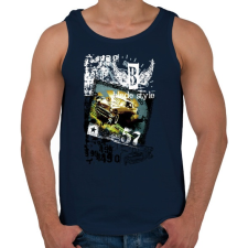 PRINTFASHION OLD CARS - Férfi atléta - Sötétkék atléta, trikó