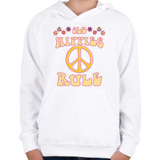 PRINTFASHION Old hippies rule - Gyerek kapucnis pulóver - Fehér gyerek pulóver, kardigán