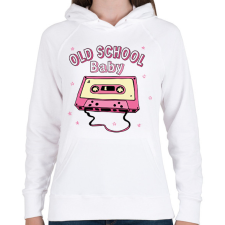 PRINTFASHION Old  School Baby - Női kapucnis pulóver - Fehér női póló