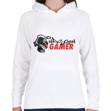 PRINTFASHION Old School Gamer - Női kapucnis pulóver - Fehér