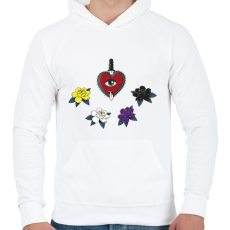 PRINTFASHION Old school nonbinary - Férfi kapucnis pulóver - Fehér