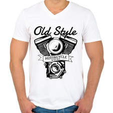 PRINTFASHION Old Style - Férfi V-nyakú póló - Fehér férfi póló