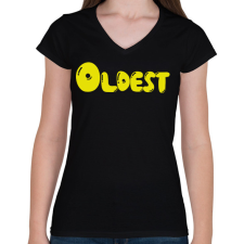 PRINTFASHION Oldest - Legidősebb tesó - Női V-nyakú póló - Fekete női póló