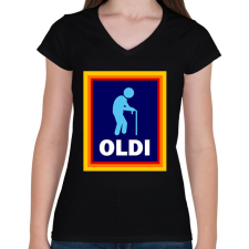 PRINTFASHION OLDI - Női V-nyakú póló - Fekete női póló