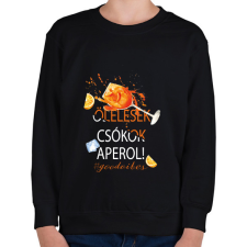 PRINTFASHION Ölelések Csókok Aperol! #goodvibes - Gyerek pulóver - Fekete gyerek pulóver, kardigán