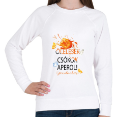 PRINTFASHION Ölelések Csókok Aperol! #goodvibes - Női pulóver - Fehér