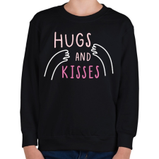 PRINTFASHION Ölelj és csókolj - Gyerek pulóver - Fekete gyerek pulóver, kardigán