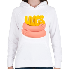 PRINTFASHION Ölelj meg - Női kapucnis pulóver - Fehér