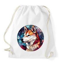 PRINTFASHION ólomüveg Akita Inu - Sportzsák, Tornazsák - Fehér tornazsák