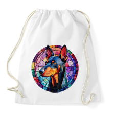 PRINTFASHION Ólomüveg Doberman - Sportzsák, Tornazsák - Fehér tornazsák