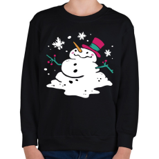 PRINTFASHION Olvadt hóember - Gyerek pulóver - Fekete