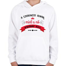 PRINTFASHION Olyan mint a nő - Gyerek kapucnis pulóver - Fehér gyerek pulóver, kardigán