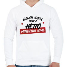 PRINTFASHION Olyan vagy mint a hétfő - Férfi kapucnis pulóver - Fehér férfi pulóver, kardigán