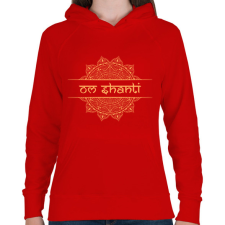 PRINTFASHION Om Shanti - Női kapucnis pulóver - Piros női pulóver, kardigán
