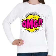 PRINTFASHION OMG! - Női pulóver - Fehér női pulóver, kardigán