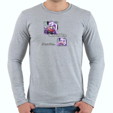 PRINTFASHION Omnomnom  - Férfi hosszú ujjú póló - Sport szürke
