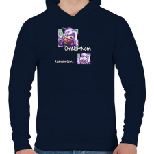 PRINTFASHION Omnomnom - Férfi kapucnis pulóver - Sötétkék férfi pulóver, kardigán