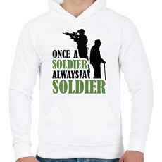 PRINTFASHION Once a soldier - Férfi kapucnis pulóver - Fehér