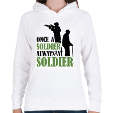 PRINTFASHION Once a soldier - Női kapucnis pulóver - Fehér női pulóver, kardigán
