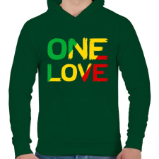 PRINTFASHION One Love - Férfi kapucnis pulóver - Sötétzöld férfi pulóver, kardigán