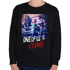 PRINTFASHION One of us is lying csapat - Gyerek pulóver - Fekete gyerek pulóver, kardigán
