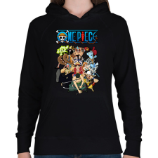 PRINTFASHION One piece csapat - Női kapucnis pulóver - Fekete női pulóver, kardigán