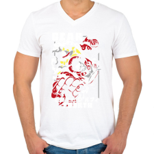 PRINTFASHION One Piece Gear 4 - Férfi V-nyakú póló - Fehér férfi póló