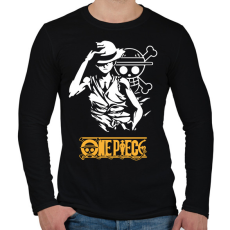 PRINTFASHION One Piece Luffy - Férfi hosszú ujjú póló - Fekete
