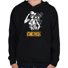 PRINTFASHION One Piece Luffy - Gyerek kapucnis pulóver - Fekete gyerek pulóver, kardigán