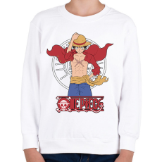 PRINTFASHION One Piece - Monkey D. Luffy - Gyerek pulóver - Fehér