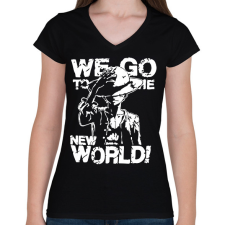PRINTFASHION One Piece - New World - Női V-nyakú póló - Fekete női póló
