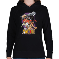 PRINTFASHION One Piece - Női kapucnis pulóver - Fekete női pulóver, kardigán