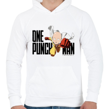 PRINTFASHION One Punch Man - Férfi kapucnis pulóver - Fehér férfi pulóver, kardigán