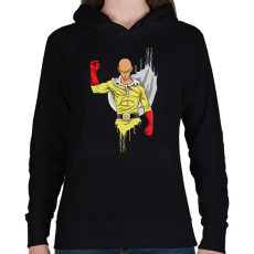 PRINTFASHION One Punch Man Saitama - Női kapucnis pulóver - Fekete