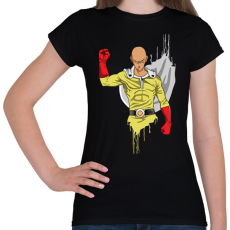 PRINTFASHION One Punch Man Saitama - Női póló - Fekete