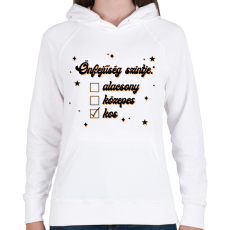 PRINTFASHION Önfejűség szintje - Női kapucnis pulóver - Fehér