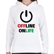 PRINTFASHION OnLife - Női kapucnis pulóver - Fehér