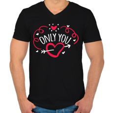 PRINTFASHION Only U - Férfi V-nyakú póló - Fekete