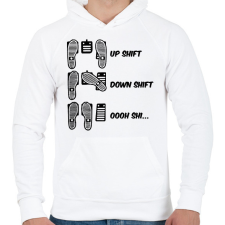 PRINTFASHION Oooh shi... - Drift - Férfi kapucnis pulóver - Fehér férfi pulóver, kardigán