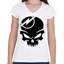 PRINTFASHION Opel koponya - Női V-nyakú póló - Fehér női póló