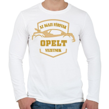 PRINTFASHION Opel sofőr - Férfi hosszú ujjú póló - Fehér férfi póló