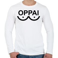 PRINTFASHION Oppai Saitama - Férfi hosszú ujjú póló - Fehér