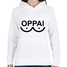 PRINTFASHION Oppai Saitama - Női kapucnis pulóver - Fehér női pulóver, kardigán