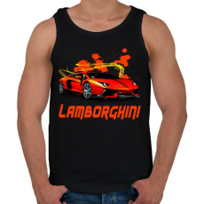 PRINTFASHION orange Lamborghini - Férfi atléta - Fekete