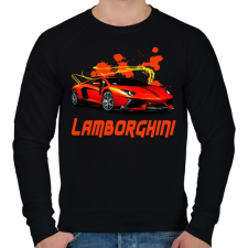 PRINTFASHION orange Lamborghini - Férfi pulóver - Fekete férfi pulóver, kardigán