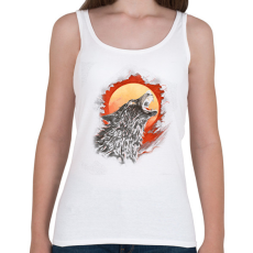PRINTFASHION Ordító farkas - Női atléta - Fehér