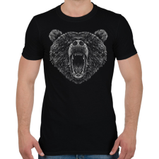 PRINTFASHION Ordító medve - Férfi póló - Fekete férfi póló