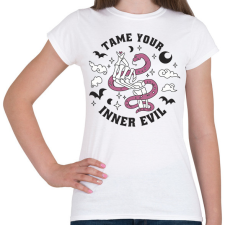 PRINTFASHION Ördög legbelül, szelídítsd meg - Női póló - Fehér női póló