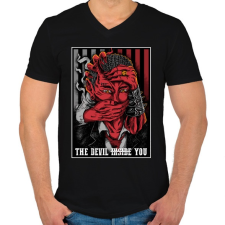 PRINTFASHION Ördög szabályok - Férfi V-nyakú póló - Fekete férfi póló