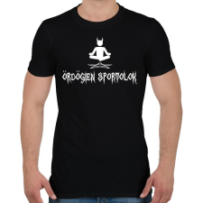 PRINTFASHION Ördögi Jóga (fehér) - Férfi póló - Fekete tornaszőnyeg